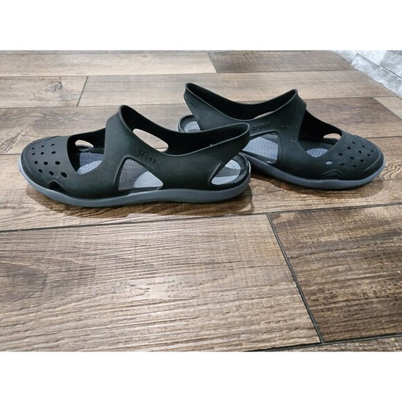 CROCS Shoes - Crocs Swiftwater Wave Womens Size 6 Slip On Slingback Water Sandals Shoes Black